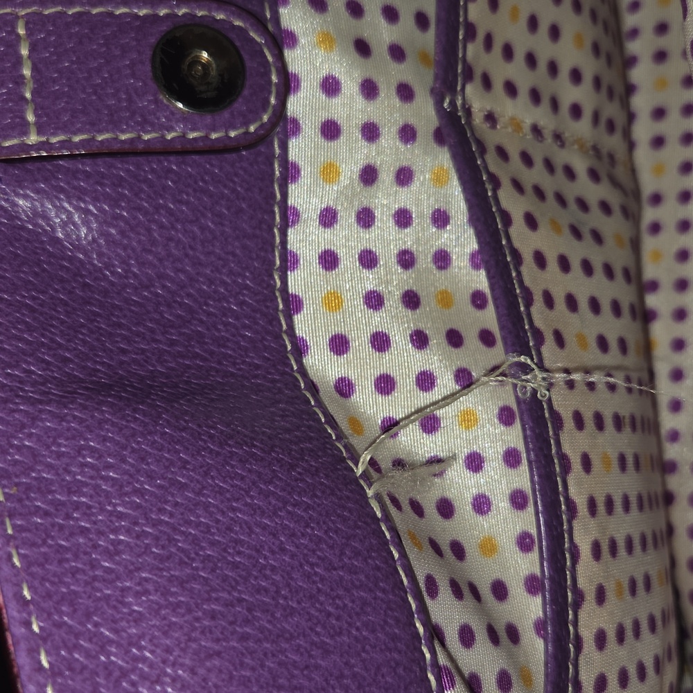 Kate Spade Purple Pebbled Leather Tote - Picture 11 of 12
